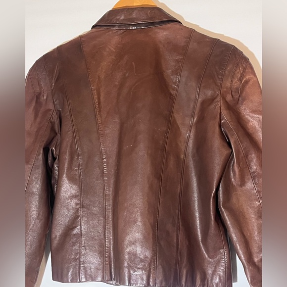Vintage Fidelity Leathers Women's Distressed Brown Leather Jacket Small - Picture 5 of 12